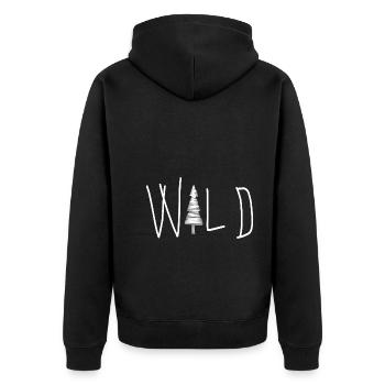 Wild Life - Unisex Premium Organic Zip Hoodie - black - Back - Nico (187cm)