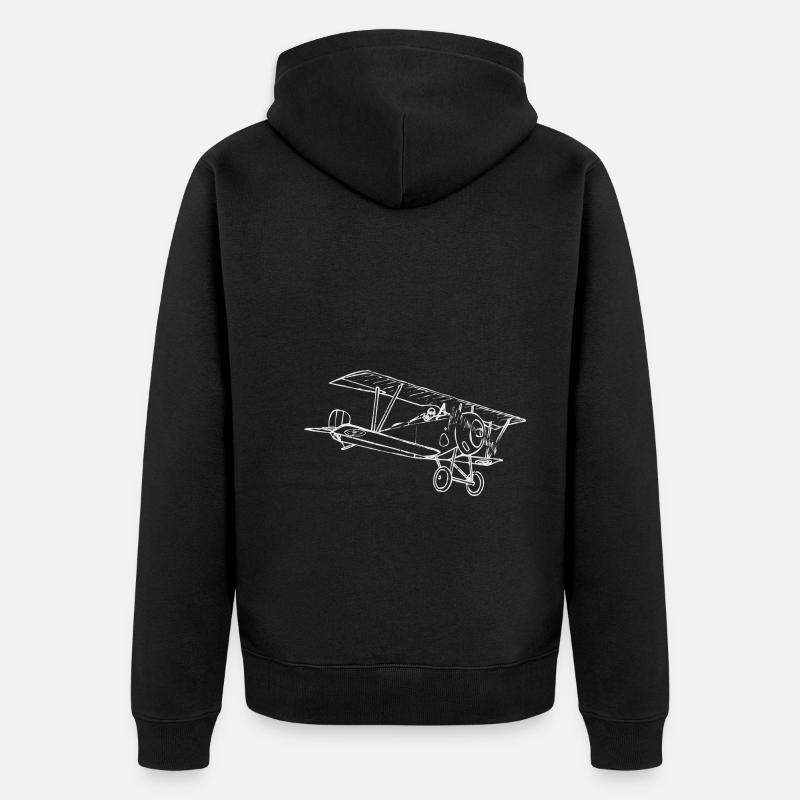 Airplane - Unisex Premium Bio Zip Hoodie - Schwarz