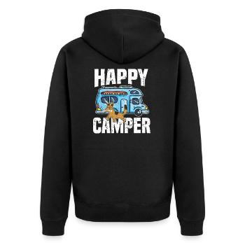 Camping Camper Chiens Happy Camper Outdoor avec - Veste à capuche bio Premium Unisexe - noir - Dos - Nico (187cm)