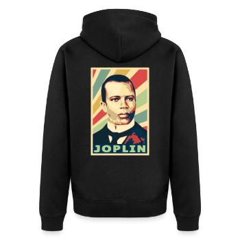 Scott Joplin Vintage Colores - Veste à capuche bio Premium Unisexe - noir - Dos - Nico (187cm)