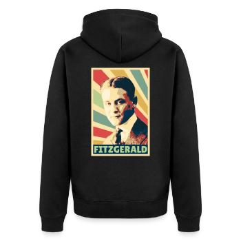 Scott Fitzgerald Vintage Colors - Unisex Premium Organic Zip Hoodie - black - Back - Nico (187cm)