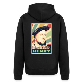 Rey Henry 8 colores vintage - Veste à capuche bio Premium Unisexe - noir - Dos - Nico (187cm)