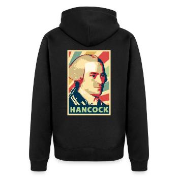 John Hancook Vintage Colores - Veste à capuche bio Premium Unisexe - noir - Dos - Nico (187cm)
