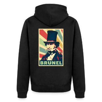 Isambard Kingdom Brunel Vintage Colores - Veste à capuche bio Premium Unisexe - noir - Dos - Nico (187cm)