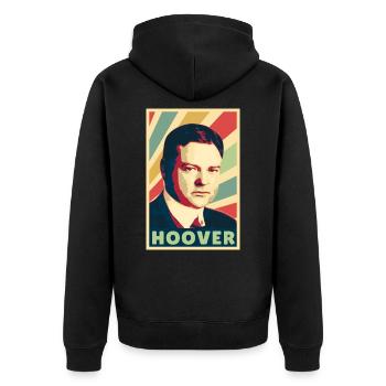 Herbert Hoover Vintage Farben - Unisex Premium Bio Zip Hoodie - Schwarz - Hinten - Nico (187cm)