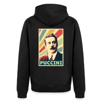 Giacomo Puccini Colores vintage - Veste à capuche bio Premium Unisexe - noir - Dos - Nico (187cm)