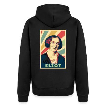 George Eliot Vintage Colores - Veste à capuche bio Premium Unisexe - noir - Dos - Nico (187cm)