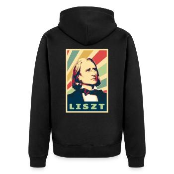 Franz Liszt Colores vintage - Veste à capuche bio Premium Unisexe - noir - Dos - Nico (187cm)