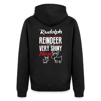 Christmas Rudolph Reindeer - Unisex Premium Organic Zip Hoodie - black - Back - Nico (187cm)