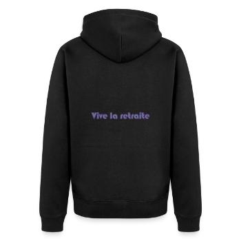 PAPY. FÊTE DES PÈRES. BONNE FÊTE PAPY. JE T'AIME. - Veste à capuche bio Premium Unisexe - noir - Dos - Nico (187cm)