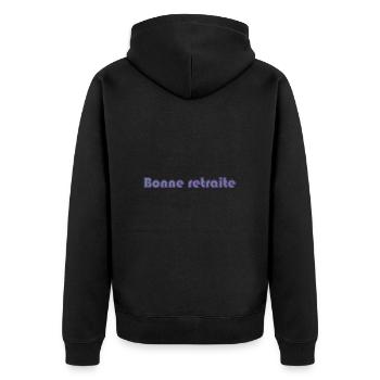 RETRAITE. RETRAITE. RETRAITEE. RETRAITE - Veste à capuche bio Premium Unisexe - noir - Dos - Nico (187cm)