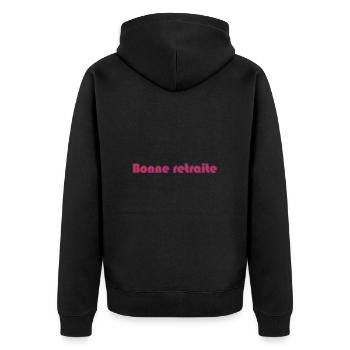 RETRAITE. RETRAITE. RETRAITEE. RETRAITE - Veste à capuche bio Premium Unisexe - noir - Dos - Nico (187cm)