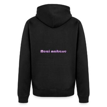 MERCI. MAÎTRESSE. MAÎTRE. MERCI MAÎTRESSE. MAITRE - Veste à capuche bio Premium Unisexe - noir - Dos - Nico (187cm)