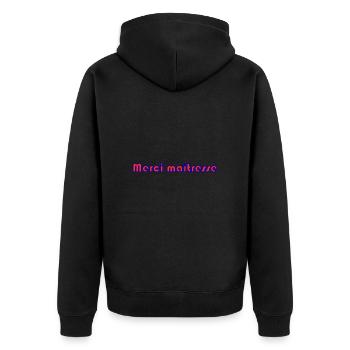 MERCI. MAÎTRESSE. MAÎTRE. MERCI MAÎTRESSE - Veste à capuche bio Premium Unisexe - noir - Dos - Nico (187cm)