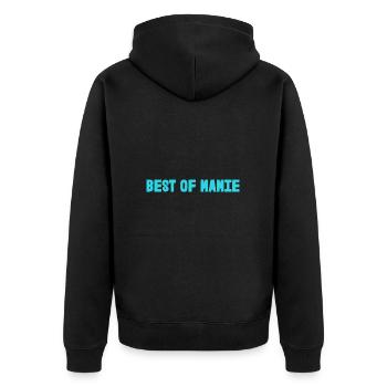 OMA. MUTTERTAG. ALLES GUTE ZUM OMA-TAG. ICH LIEBE DICH - Unisex Premium Bio Zip Hoodie - Schwarz - Hinten - Nico (187cm)