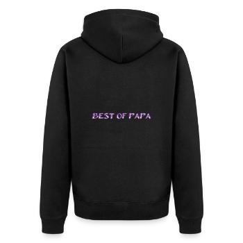 FATHERS DAY. HAPPY BIRTHDAY DAD. DAD. HAPPY HOLIDAY. - Unisex Premium Organic Zip Hoodie - black - Back - Nico (187cm)