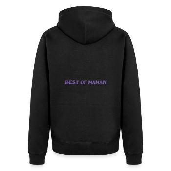 MOM. MOTHER's DAY. HAPPY MOTHER'S DAY. HAPPY BIRTHDAY - Unisex Premium Organic Zip Hoodie - black - Back - Nico (187cm)