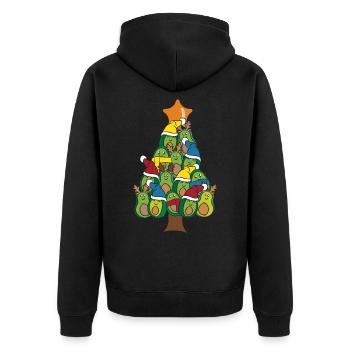 Christmas Avocado Christmas tree Christmas tree - Unisex Premium Organic Zip Hoodie - black - Back - Nico (187cm)