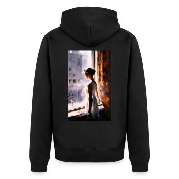 Ballet Girl - Unisex Premium Organic Zip Hoodie - black - Back - Nico (187cm)