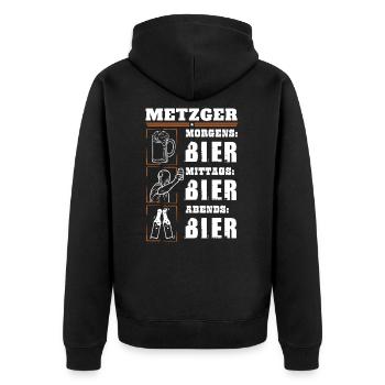Mon quotidien de boucher - Veste à capuche bio Premium Unisexe - noir - Dos - Nico (187cm)
