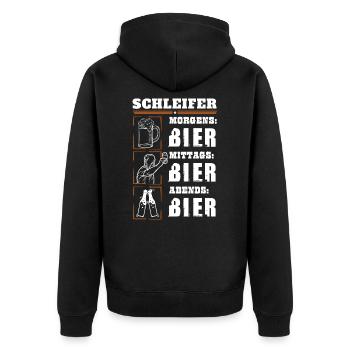 My daily routine as a grinder - Unisex Premium Organic Zip Hoodie - black - Back - Nico (187cm)