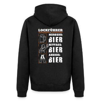 My daily routine as a decoy guide - Unisex Premium Organic Zip Hoodie - black - Back - Nico (187cm)