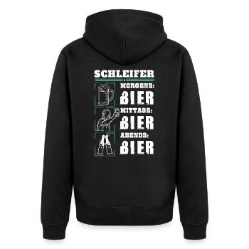 My daily routine as a grinder - Unisex Premium Organic Zip Hoodie - black - Back - Nico (187cm)