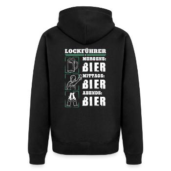My daily routine as a decoy guide - Unisex Premium Organic Zip Hoodie - black - Back - Nico (187cm)