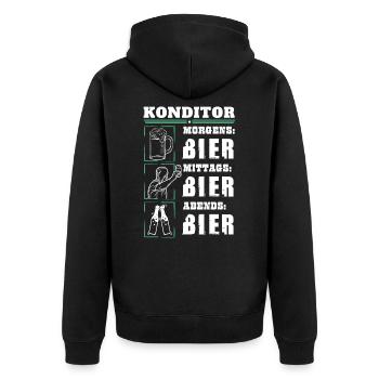 Mon quotidien de pâtissier - Veste à capuche bio Premium Unisexe - noir - Dos - Nico (187cm)