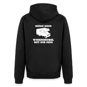 Your mobile home - Unisex Premium Organic Zip Hoodie - black - Back - Nico (187cm)