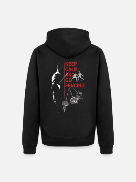 Fencing, Gift, Training, Keep Calm - Unisex Premium Organic Zip Hoodie - black