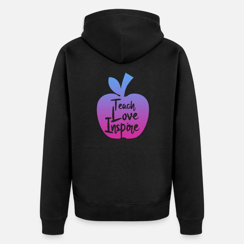 enseignant enseigner l’amour inspirer - Veste à capuche bio Premium Unisexe - noir