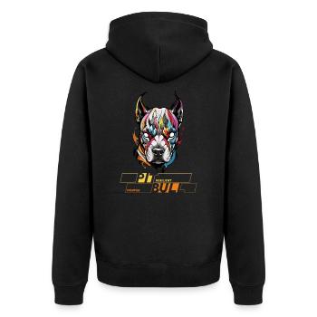 Combattant résilient - Pit-Bull terrier Pride - Veste à capuche bio Premium Unisexe - noir - Dos - Nico (187cm)