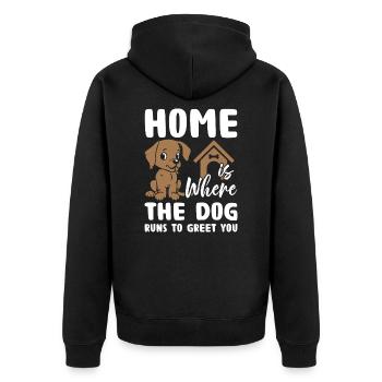 Dog Lover - Unisex Premium Bio Zip Hoodie - Schwarz - Hinten - Nico (187cm)