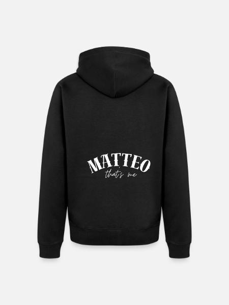 Matteo Name First Name Gifts - Unisex Premium Organic Zip Hoodie - black