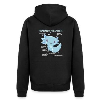 Axolotl Explanation Anatomy of an Axolotl - Unisex Premium Organic Zip Hoodie - black - Back - Nico (187cm)