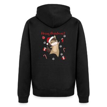 Cheval Poney Noël Neige Hiver Animaux Chevaux - Veste à capuche bio Premium Unisexe - noir - Dos - Nico (187cm)