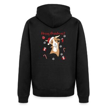 Chèvre Chèvres de Noël Animaux d’hiver - Veste à capuche bio Premium Unisexe - noir - Dos - Nico (187cm)