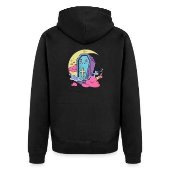 Kawaii Pastel Couleurs Gothique mignon goth Cercueil - Veste à capuche bio Premium Unisexe - noir - Dos - Nico (187cm)