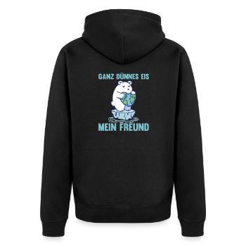 Ours polaire glace mince mon ami drôle - Veste à capuche bio Premium Unisexe - noir - Dos - Nico (187cm)