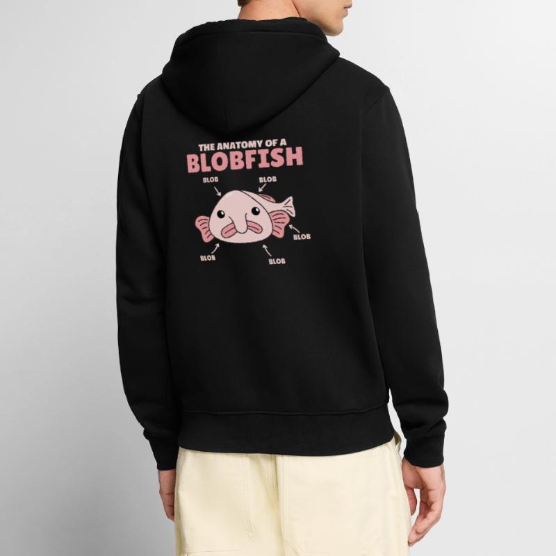 Blobfish Explication Anatomie d’un Blobfish Veste à capuche bio Premium Unisexe