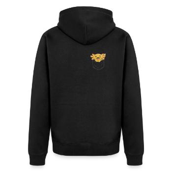 Axolotl en poche axolotls sucrés en poche poitrine - Veste à capuche bio Premium Unisexe - noir - Dos - Nico (187cm)