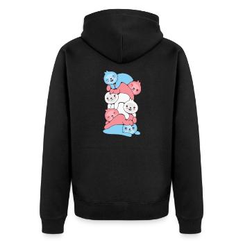 Drapeau transgenre Trans Pride LGBTQ Paresseux - Veste à capuche bio Premium Unisexe - noir - Dos - Nico (187cm)