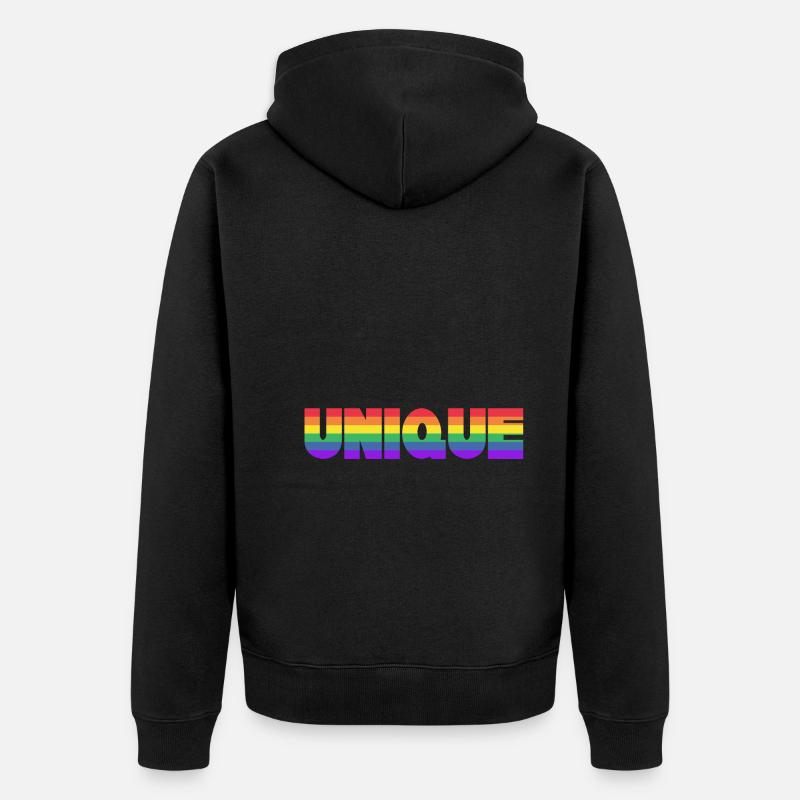 UNIQUE - EINZIGARTIG - Unisex Premium Bio Zip Hoodie - Schwarz