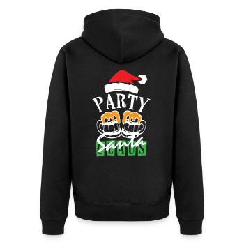 Beer Party Santa Claus Christmas Party - Unisex Premium Bio Zip Hoodie - Schwarz - Hinten - Nico (187cm)