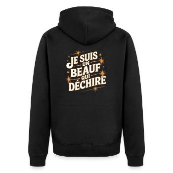 Je suis un beauf qui déchire - Veste à capuche bio Premium Unisexe - noir - Dos - Nico (187cm)
