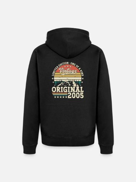 Original 2005 17th Birthday Gift Men - Unisex Premium Organic Zip Hoodie - black