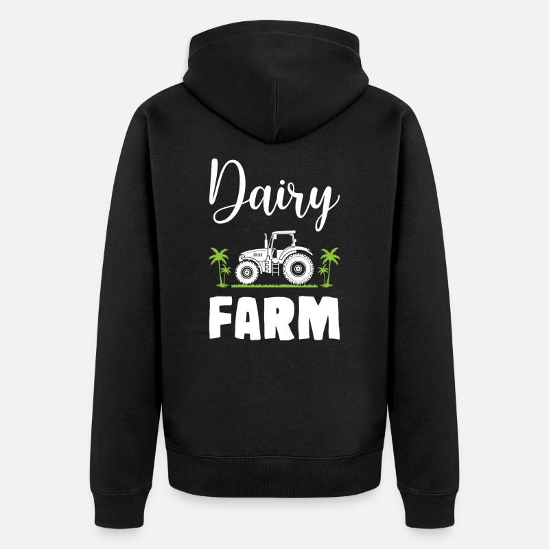 Dairy Farm - Unisex Premium Bio Zip Hoodie - Schwarz