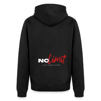 Kein Limit Möglichkeiten Erfolg Geschenke Business - Unisex Premium Bio Zip Hoodie - Schwarz - Hinten - Nico (187cm)