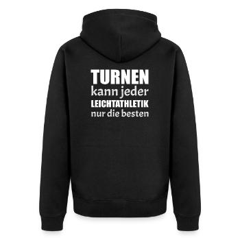 Leichtathletik Athletics Turnen Sportler Spruch - Unisex Premium Bio Zip Hoodie - Schwarz - Hinten - Nico (187cm)